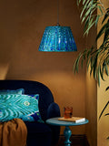 John Lewis Matthew Williamson peacock tapered lampshade blue, imported from the UK