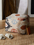 John Lewis Bolton Aztec square outdoor pouffe natural (British brand)