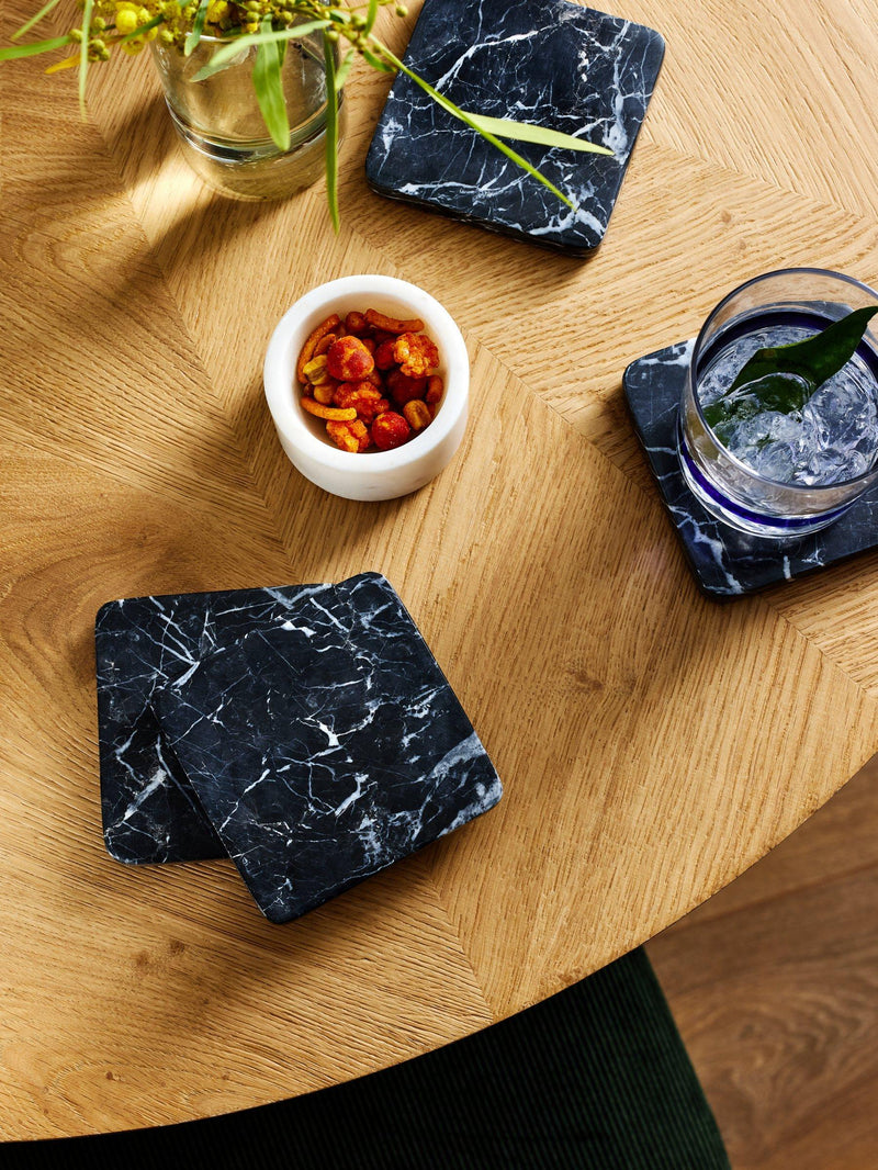 John Lewis black Marquina marble coasters set of 4 - British product