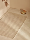John Lewis linen blend stripe bath mat in natural, 50x80cm - British product