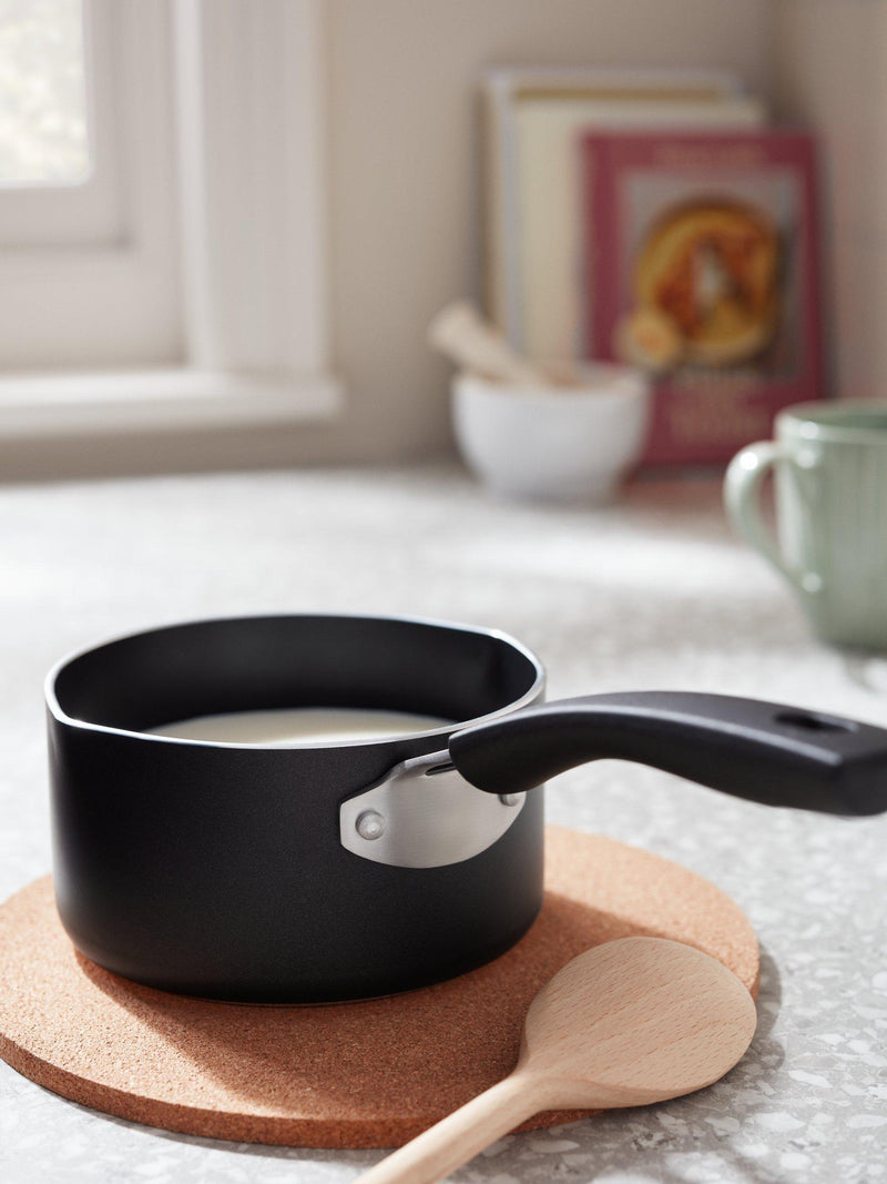 John Lewis aluminium non-stick milk pan with induction-compatible base, 14cm, UK version