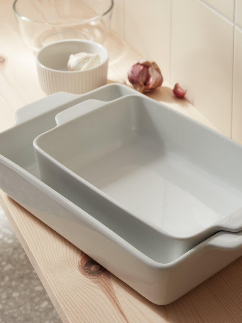 John Lewis rectangular roasters set of 2 white (British brand)