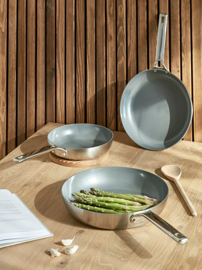 John Lewis John Lewis 5-Ply Thermacore Stainless Steel Non-Stick Frying Pan Silver- Buy online at McGrocer