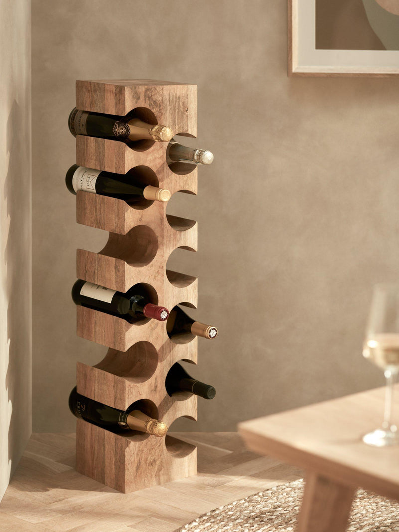 John Lewis mango wood wine rack 12 bottle natural (British brand)