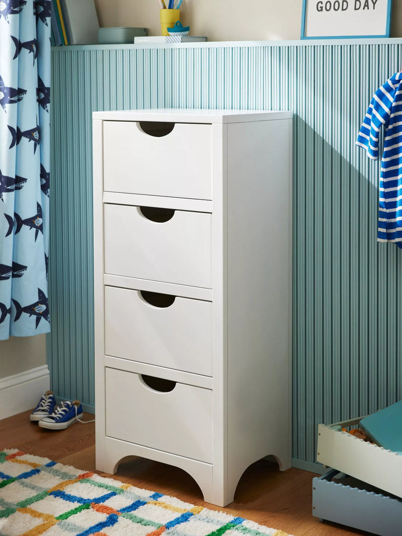 John Lewis Arc white kids tall chest of drawers British brand