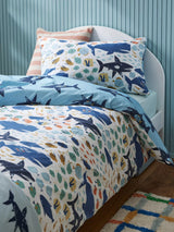 John Lewis John Lewis Under The Sea Print Pure Cotton Duvet Cover and Pillowcase Set, Single- Buy online at McGrocer