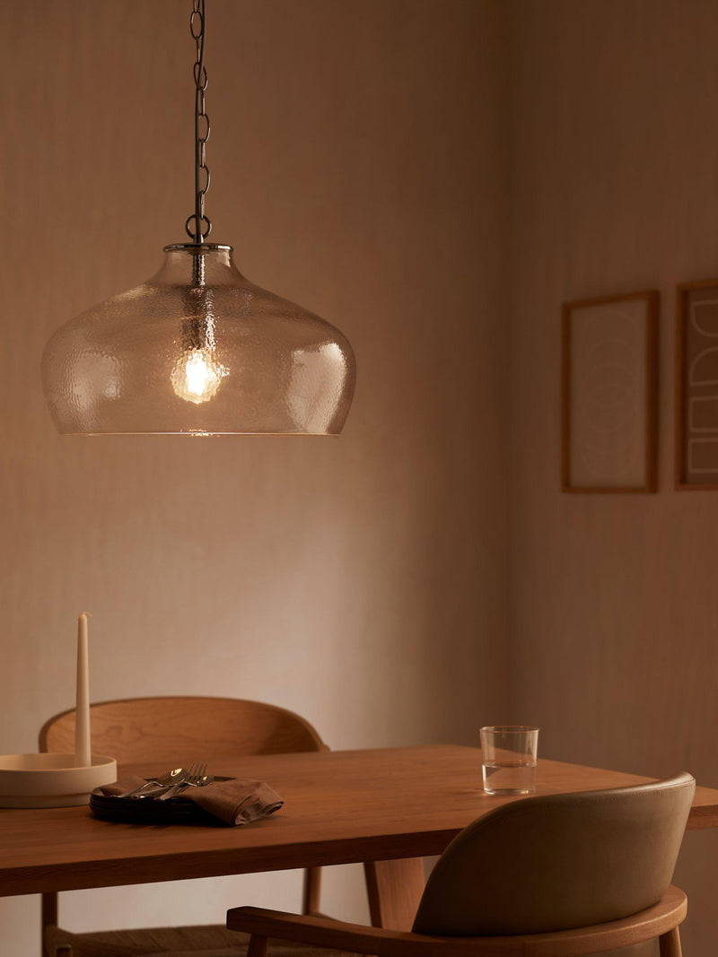John Lewis Cartmel textured glass pendant ceiling light, imported from the UK