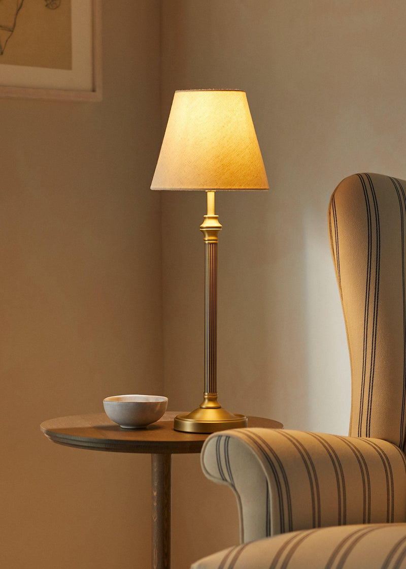 John Lewis Reeded Column lamp base antique brass, UK version