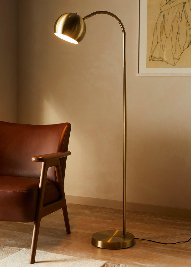 John Lewis Hector mini floor lamp antique finish, imported from the UK