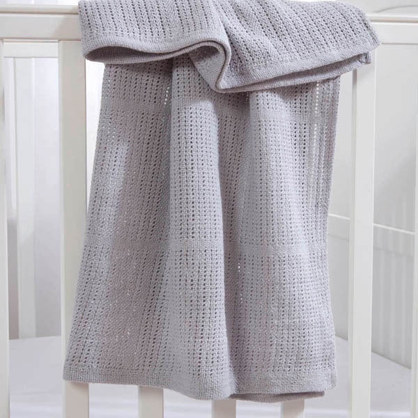 Clair De Lune Cotton Cellular Blanket Small Grey