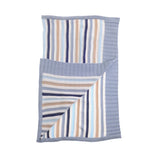 Ziggle Baby Blanket Blue & Beige Stripes