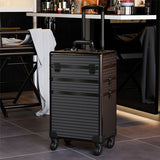 Livingandhome 3 in 1 Portable Cosmetic Makeup Train Case