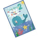 Simon Elvin Whale 2nd Birthday Card (Pack of 6)