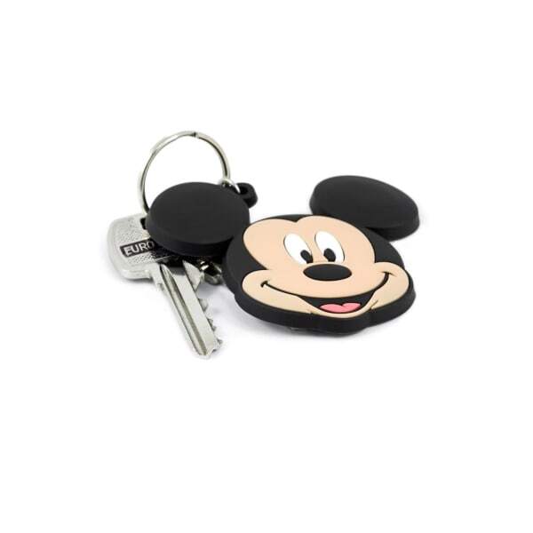 Material: Rubber. Length: 6cm. Width: 4.5cm. Characters: Mickey Mouse. Split Ring. 100% Officially Licensed. Packaging: Backing Card.