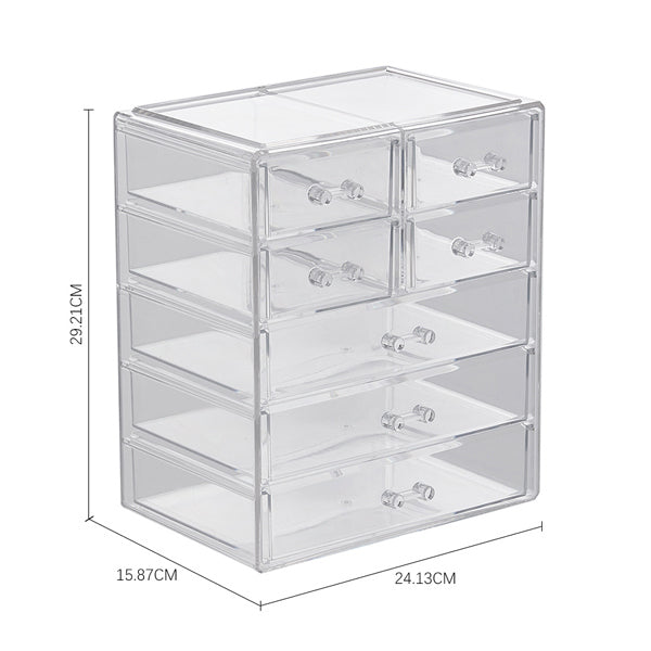 Livingandhome Transparent Makeup Organizer with 7 Drawers