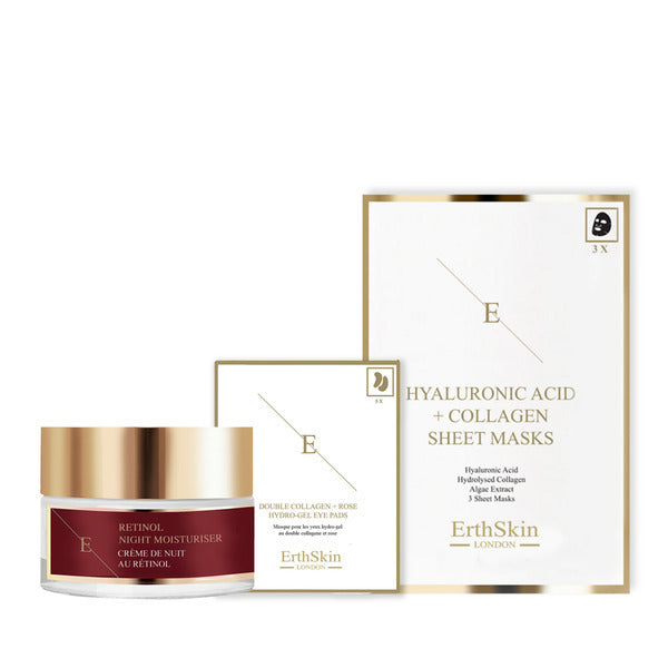 Erth Retinol Night Cream 50ml + Collagen Eye Pads + Hyaluronic Mask