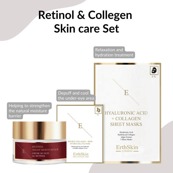 Erth Retinol Night Cream 50ml + Collagen Eye Pads + Hyaluronic Mask