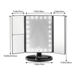Livingandhome Tri-Fold Makeup Mirror with LED Lights