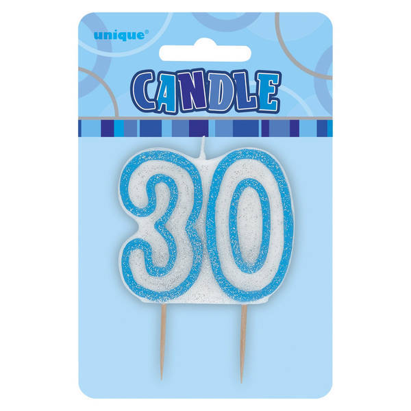 Unique Party Glitz 30th Birthday Candle