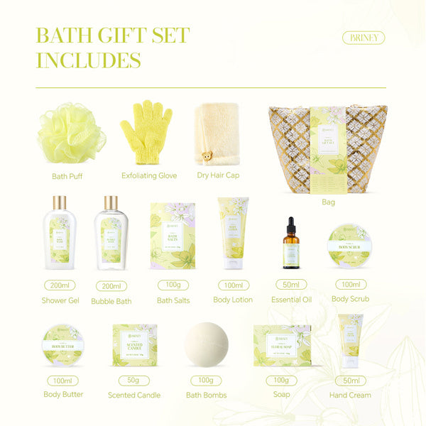 Livingandhome 15pcs Vanilla-Scented Spa Bath Gift Set