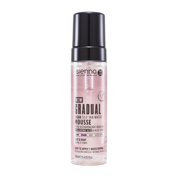 Sienna X Gradual Clear Tan Mousse 190ml Light