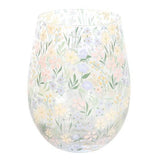 Stemless Glass with Ditsy Floral Design, 550ml