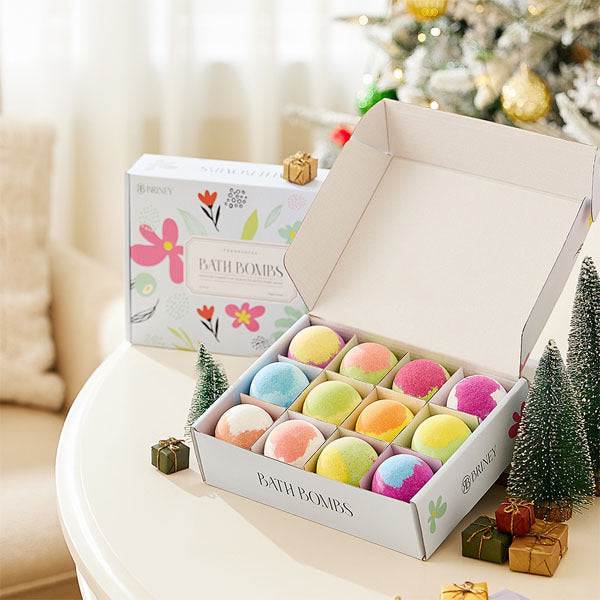 Livingandhome 12Pcs Three-Layered Bath Bombs Gift Set