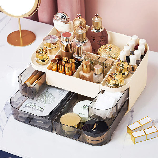Livingandhome Plastic Makeup Organizer with Drawers