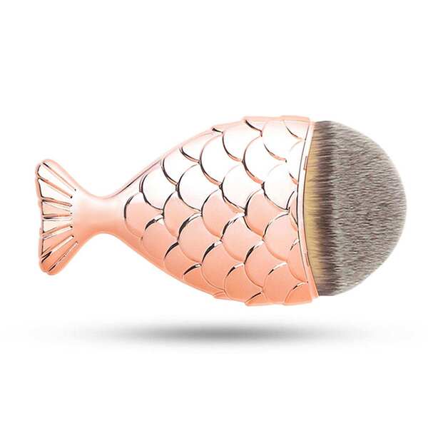 Fish-Shaped Face Contour Makeup Brush, Rose Gold