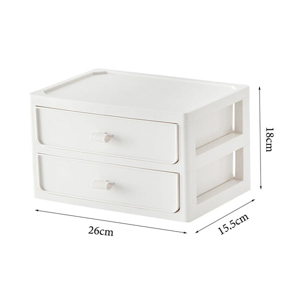 Livingandhome 2-Tier Plastic Stackable Desktop Organiser