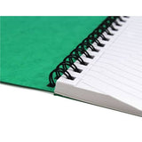 Material: Paper. Length: 212mm. Width: 148mm. 200 Pages, Feint Ruled, Hardback, Perforated, Twin Wire Binding. 80gsm.