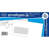 County Stationery Windowed Self Seal Envelope (Pack of 50)