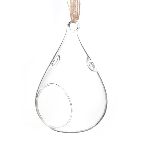 Livingandhome Drop-shaped Glass Ornament with Double Holes