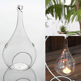 Livingandhome Drop-shaped Glass Ornament with Double Holes