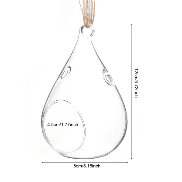 Livingandhome Drop-shaped Glass Ornament with Double Holes