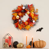 Livingandhome Halloween Maple Pumpkin Wreath