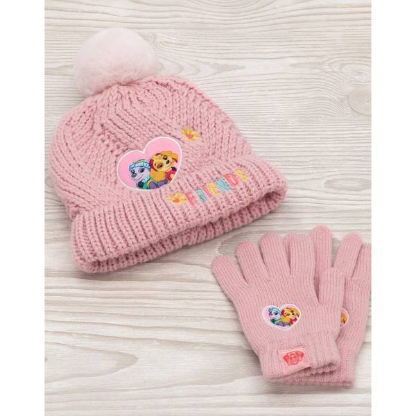 Paw Patrol Girls Friends Knitted Hat And Gloves Set