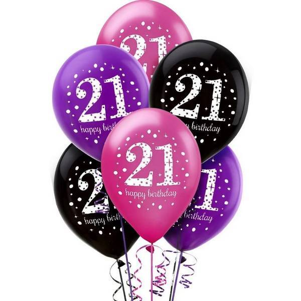 Amscan Latex 21st Birthday Balloon (Pack of 6)