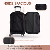 Livingandhome 20 Softshell Travel Suitcase with Lock Black
