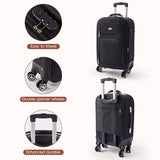 Livingandhome 20 Softshell Travel Suitcase with Lock Black