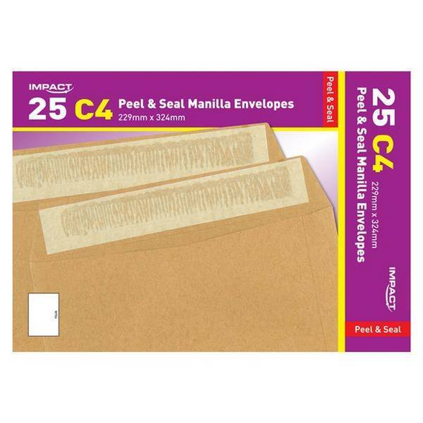 Impact C4 Peel And Seal Manilla Envelopes (Pack Of 25)