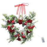 Superdrug Livingandhome LED Heart-Shaped Red Rose Wreath with Ribbon- Buy online at McGrocer