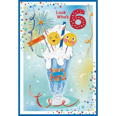Superdrug Simon Elvin Look Who´s 6 Ice Cream Birthday Card (Pack of 6)- Buy online at McGrocer