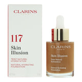 Superdrug Clarins Skin Illusion Natural Hydrating Foundation 30ml - 117 Hazelnut- Buy online at McGrocer