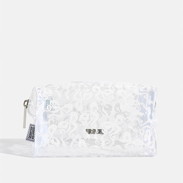 Skinnydip London White Bow Makeup Bag 100% TPU