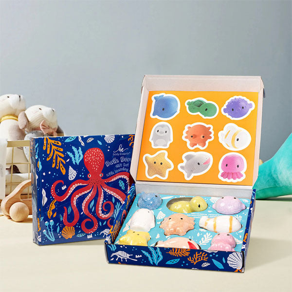 Livingandhome 9-Piece Lovely Sea Animal Bath Bomb Gift Set