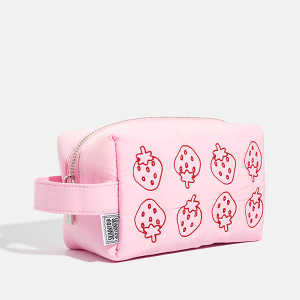 Skinnydip London Strawberry Quilted Makeup Bag 100% TPU
