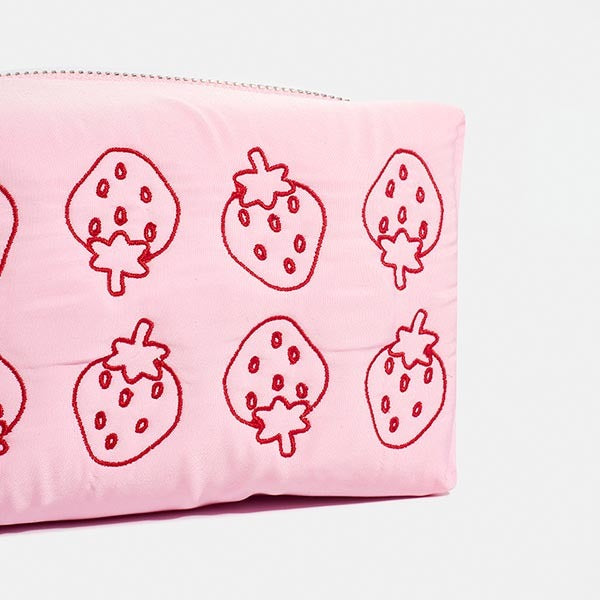 Skinnydip London Strawberry Quilted Makeup Bag 100% TPU