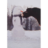 Kevin Milner Exmoor Pony And Snowman Christmas Card