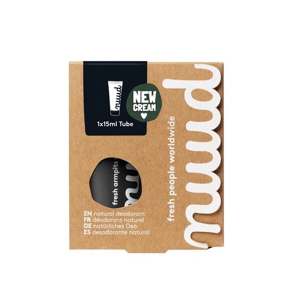 Nuud Natural, Vegan Deodorant - Starter Black-New Cream - 1x 15ml